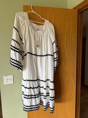 Lisa Marie Fernandez White Peasant Top with Gathered Yoke Dress